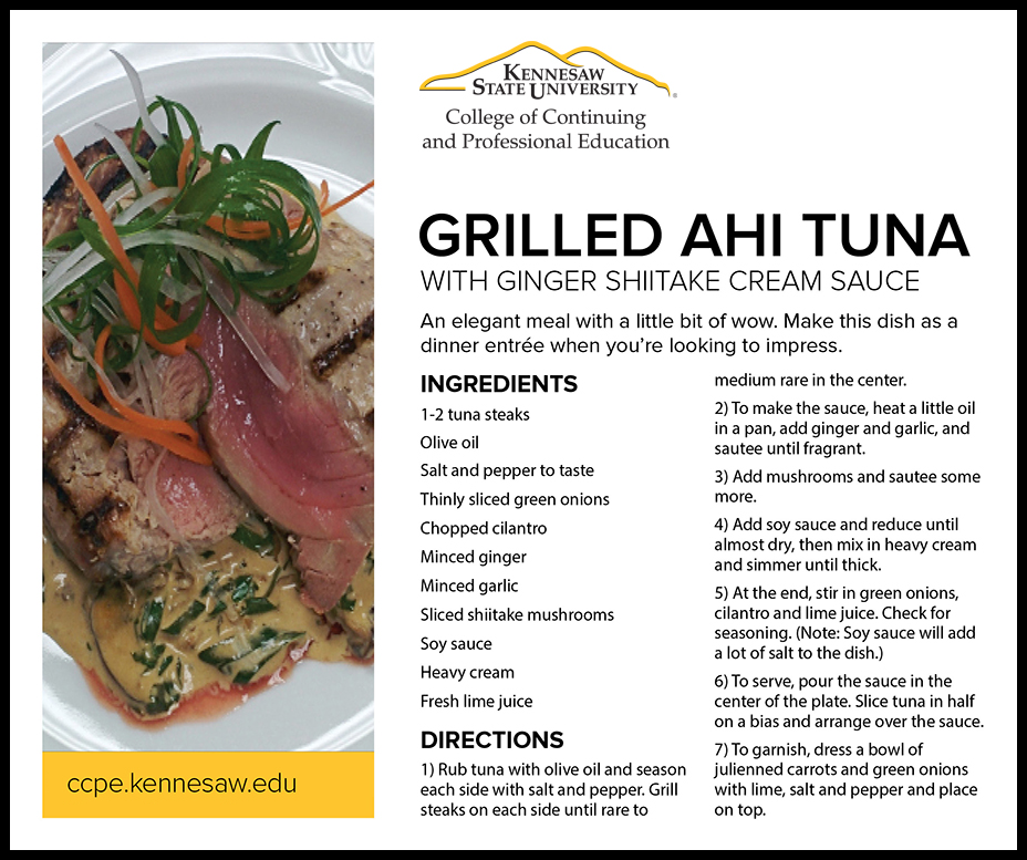Ahi Tuna Recipe Card